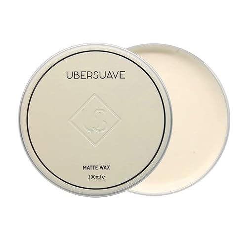 Ubersuave - Serie de peinados (3.4 onzas3.4 fl oz), pomada para el cabello para hombres, acabado mate, sujeción máxima, sin escamas de cabello, para