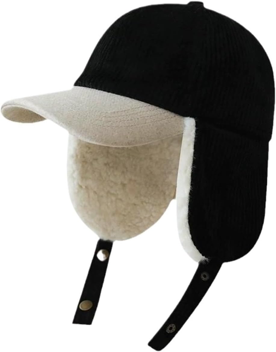 1pc Winter Hat Fleece Lined Cap with Ear Flaps for Men Women Cycling Retro for Winter Warmth