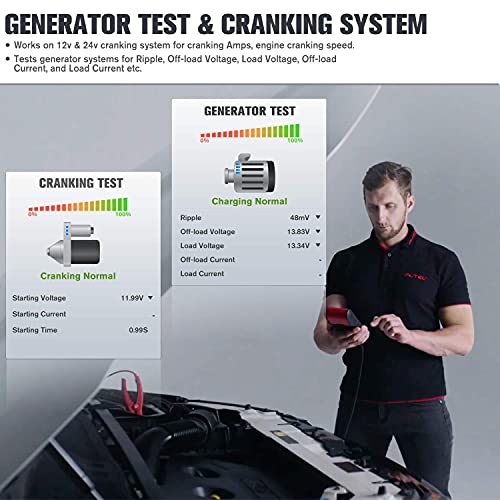 Autel Battery Tester Maxibas Bt608 (E), 2023 Upgraded Of Bt508/ Bt506, All System Diagnostic As Mk808S/ Mx808, Battery Registration, Adaptive Conductance, 100-3000Cca Battery Test, Cranking Analysis #TOP5