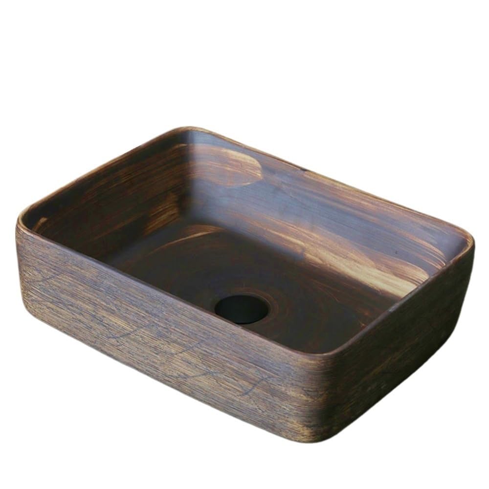 Lavabos de baño resistentes a la intemperie lavabo cuadrado de cerámica para terrazas
