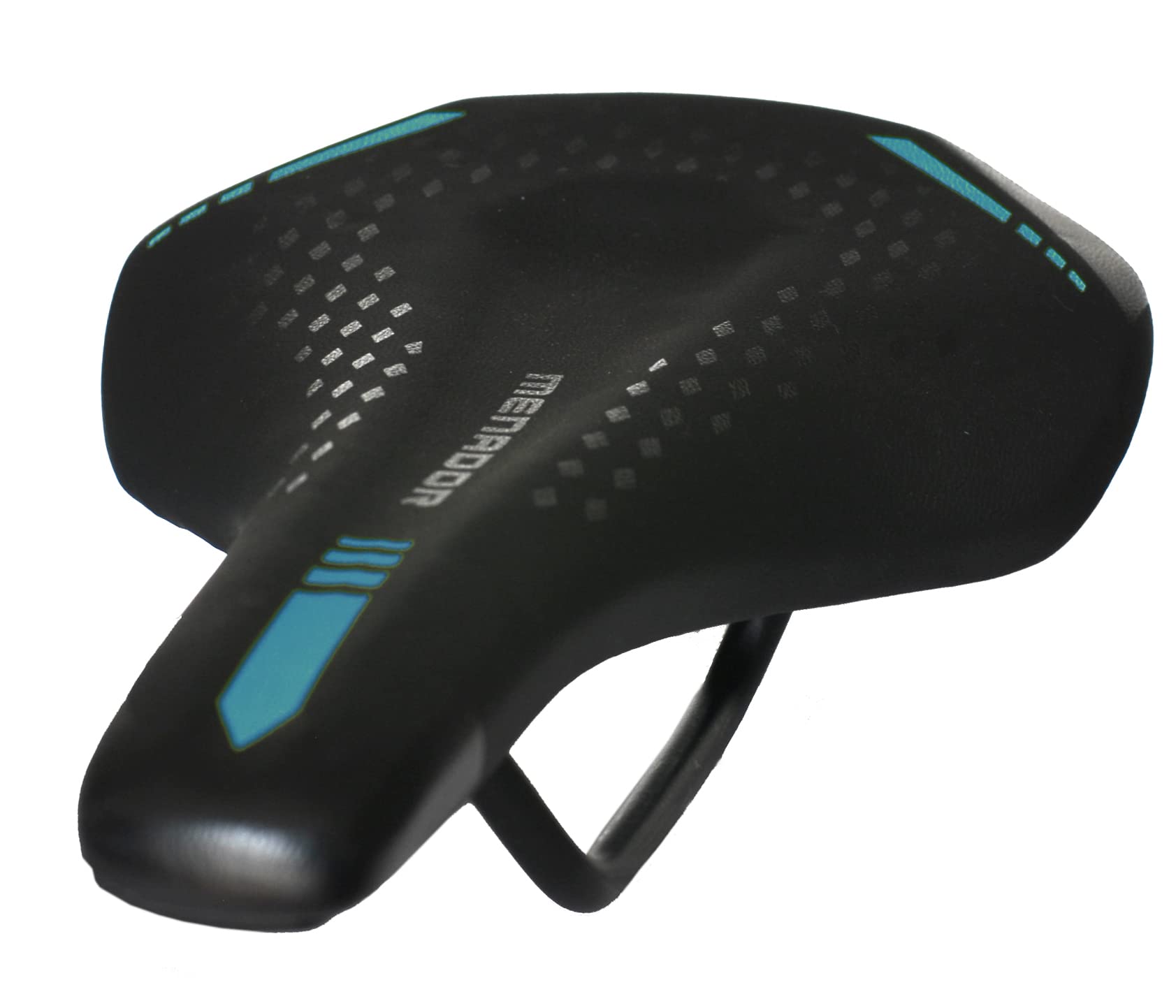 Sella Montegrappa da Bici per Uso E-MTB-GRAVEL Menador 3400, in Memory Foam Nero/Azzurro