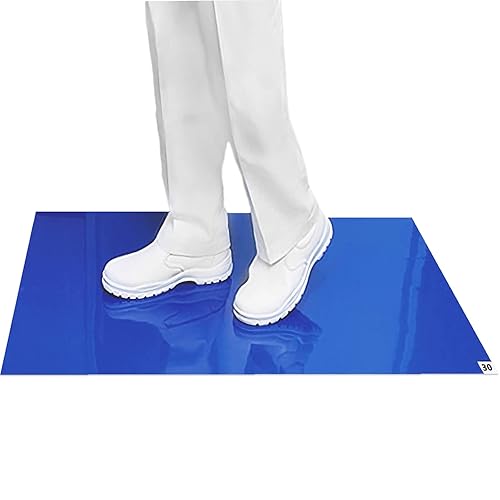Cleanroom - Juego de 2 alfombrillas adhesivas de construcción, color azul, de 24 x 36 pulgadas, para laboratorio, hospital, construcción, mascotas,