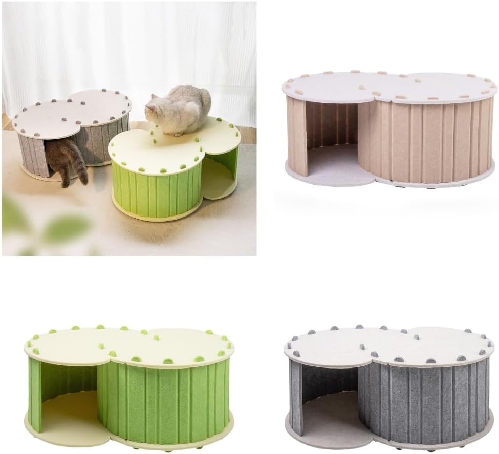 Cats Cave Felted Kittens Play Tube Pet Tunnel Natural Felted Pet Cats Cave for Playfulness Pet