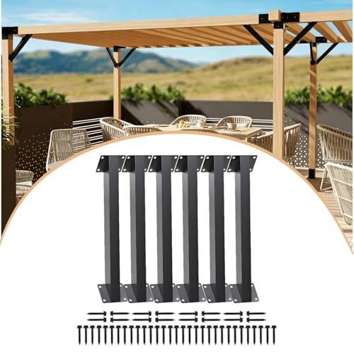 Soportes de Ángulo de 45 Grados Fenteer para Pergolas, Soportes de Unión Interna Fáciles de Instalar para Escaleras, Miradores y Cabañas, 6 piezas miniatura 4