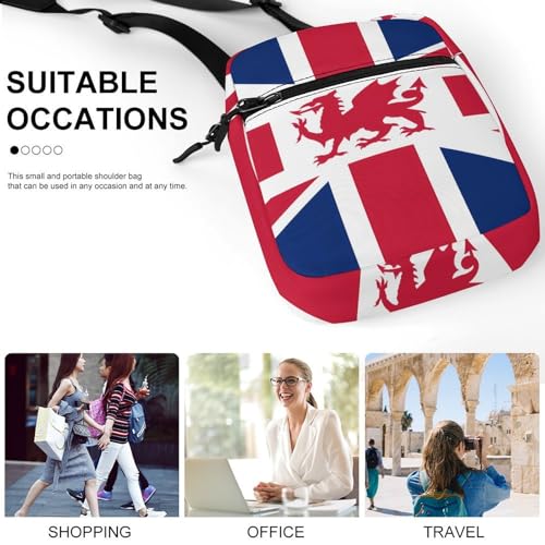 Union Flag (including Wales) Women's Cute Small Mini Crossbody Bag Top Zip Sling Square Shoulder Bags4
