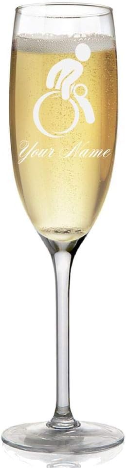 Champagne Glass, Wheelchair Rugby, Personalized Engraving Included