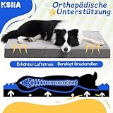 KSIIA Orthopädisches Hundebett für Große Hunde, XXL Waschbar Hundekissen Flauschig Hundematte Hundematratze mit Abnehmbarer Deckel in Dunkelgrau 120x75x9cm