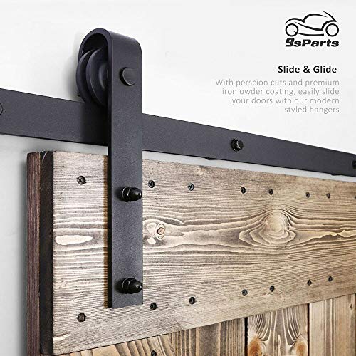 9sParts 6.6 FT K Style Barn Door DIY Solid Interior Sliding Door w/Hardware Kit 36x 84