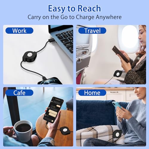 Ciqily R01 Usb Type C Cable Fast Charging 3.3Ft Retractable Cell Phone Charger Usb To Usb C Car Charger Short Cord thumb #4