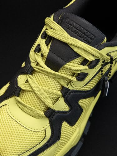 Image of The Souled Store Fumes NX: Sage Men and Boys Low Top Sneakers Green and Off White Streetwear Chunky Trainer Breathable Mesh Cushioned Midsole Durable Sole Lace Up Lightweight Padded Collar