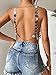 SweatyRocks Women's Backless Metallic Cami Crop Top Chain Linked Sequins Party Top Clubwear Silver XS