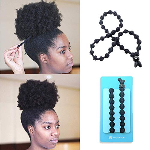 BunzeeBands Adjustable Length Hairband | Long Cushioned Headband Ties for Women with Thick, Braided, Kinky, Curly, Natural Hair | Extra Stretchy, No-Slip Design (Black 1-Pack)