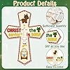 BeYumi Christmas Wooden Cross Craft - 20Pcs DIY Wooden Cross Ornaments Craft Kit Make Your Own Nativity Christian Religious Xmas Craft with Gem Sticker Church Party Decoration Supplies #2