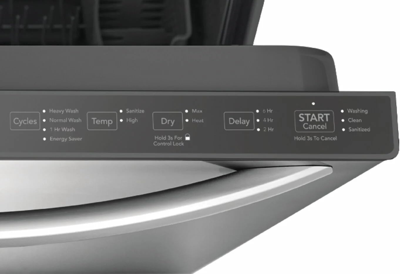 Frigidaire FDPH4316A 24 Inch Wide 14 Place Setting Built-In Top Control Dishwasher 5 Wash Cycles and NSF-Certified Sanitize Option - Stainless Steel