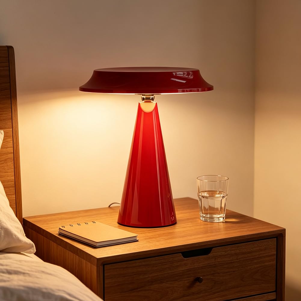Lámpara de Mesa Hongo Iluminación LED Regulable, Sin Cables, Batería Recargable por USB, Lámpara Hongo, Magnética, Giratoria, 3 Temperaturas de Color, Funciona con Batería, Luz de Noche