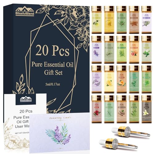 Fragrance Essential Oils Set, Essential Oils for Diffuser, for Home, Skin, Candle & Soap Making-Tea...