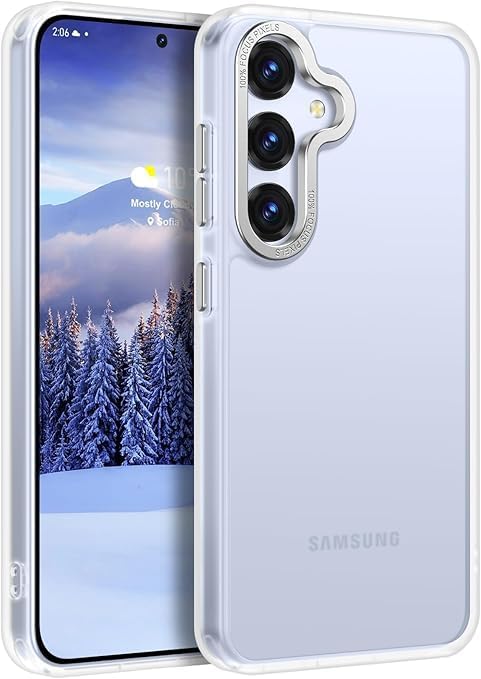 Image of DIZORO Polycarbonate Matte Case for Samsung S25 Fe 5G Translucent Frosted Hard Back Phone Case Anti-Fingerprint Anti-Slip Shockproof Protective Case Cover for Samsung Galaxy S25 Fe 5G White