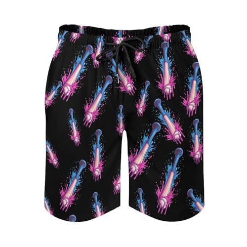 Baseball Dripping Mens Swim Trunks Quick Dry Beach Swimming Shorts with Mesh Lining and Pockets3