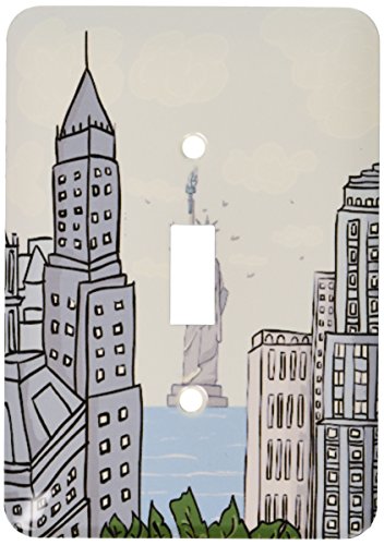 Interrupteur à bascule simple avec illustration numérique New York 3dRose LLC