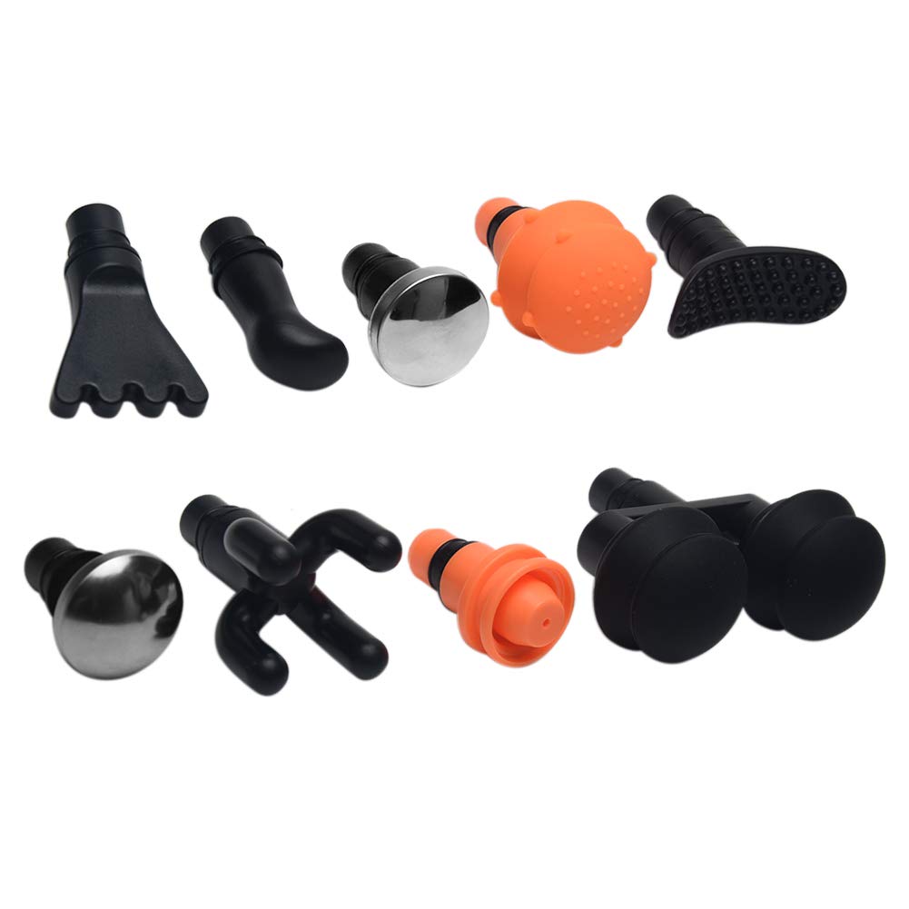 DENPETEC Massagepistolenköpfe, 9 Stück/Set, austauschbare Massagepistolen-Aufsätze, Adapter für Tiefengewebe-Muskel-Massagepistole, Plug-n-Play-Massagepistolen-Zubehör