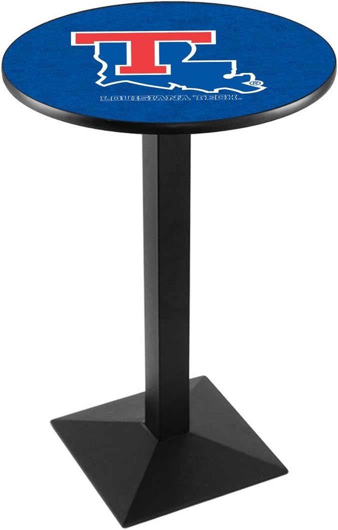 HBS L217-42" Black Wrinkle Louisiana Tech Pub Table by Holland Bar Stool Co.