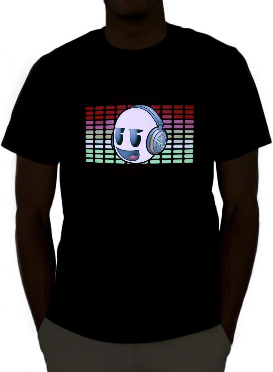 Emazing Lights DJ Dank Head Sound Activated Light Up Rave Tee (Medium)