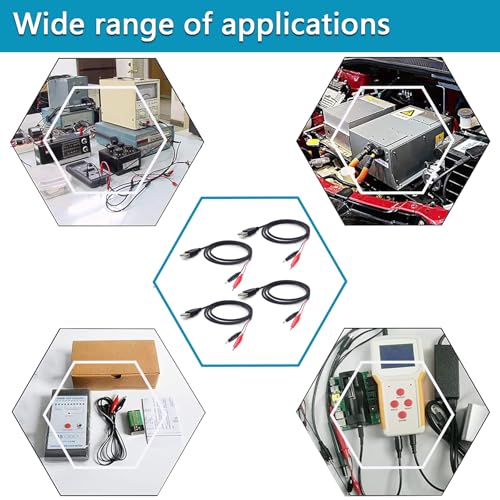 Image of USB to Alligator Clip Adapter Cable Crocodile Clip Jumper Probe to USB Male Test Wre 22AWG Adapter Red and Black Wire Alligator Clip Cable for Testing The Circuit [4pack 3.3FFt / 100cm]