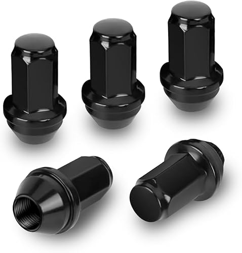 Vista 60 de Dynofit - Tuercas para rueda M14-1.5 de una sola pieza, tuercas OEM de 14x1.5, tuercas de 1.75 pulgadas (45mm) de altura, hexagonales de 7/8 Negro