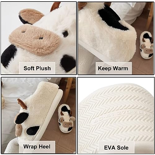 KEYUSHOP Cow Slippers for Women Men Kids House Slippers Super Soft Cute Animal Winter Warm Cozy Non-Slip Home Shoes Indoor Outdoor3