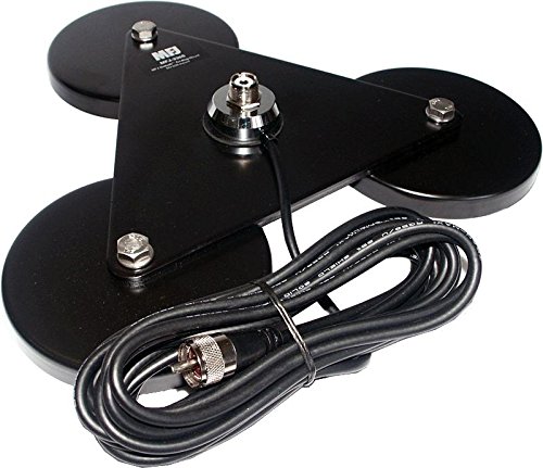MFJ336S Tri-Magnet Mount Assembly with UHF Antenna Connector and 17ft RG-58 Coax