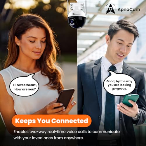 Image of ApnaCam WiFi Dome PTZ Wireless CCTV Camera | Alarm | Motion Alert | Color Night Vision Camera | SD Card Support | Two-Way Audio | 360 Pan & Tilt | Outdoor Security Camera