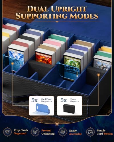 Image of MoKo Trading Card Storage Box for MTG, 3900+Capacity, Black Blue