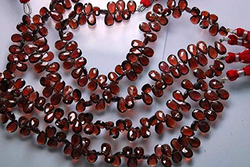 WORLD WIDE GEMS BEADS GEMSTONE 8 Inches Strand, Super Finest Large Mozambique Garnet Faceted Pear Briolettes, Size 8.5-9mm Code-HIGH-52131