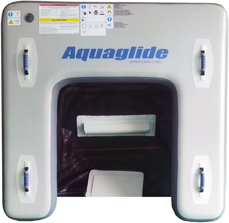 Aquaglide Swimstairs Inflatable Lakefront Boarding Platform Floating Water Access Ramp with Soft Steps & Grab Handles for Residential Waterfront Use