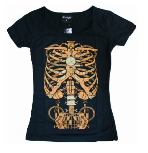 MECHANICAL STEMPUNK RIBS Womens T-Shirt (X-Large)