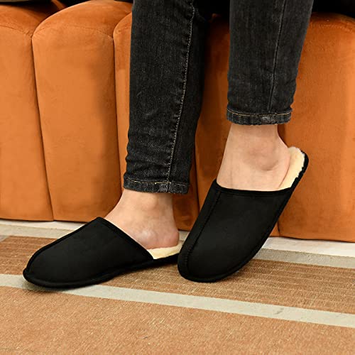 LORDFON Mens-Memory-Foam-Slip-On-House-Slippers Closed Toe Scuff Indoor Home Slipper for Men Comfy Cozy Soft Non-Slip Bedroom Slippers Houseshoes2