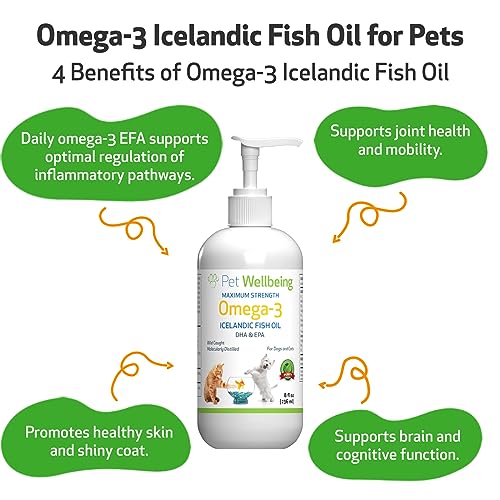 Pet Wellbeing Omega-3 Daily EFA Fish Oil for Dogs - Wild-Caught, Cold-Water Fish, Healthy Skin and Coat, Joint Health and Mobility, Fatty Acids, Anchovies, Sardines, EPA, DHA - 8 fl oz (236 ml) - Image 5