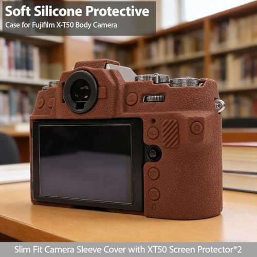 Funda de silicona suave para cámara Fujifilm X-T50, Brown miniatura 3