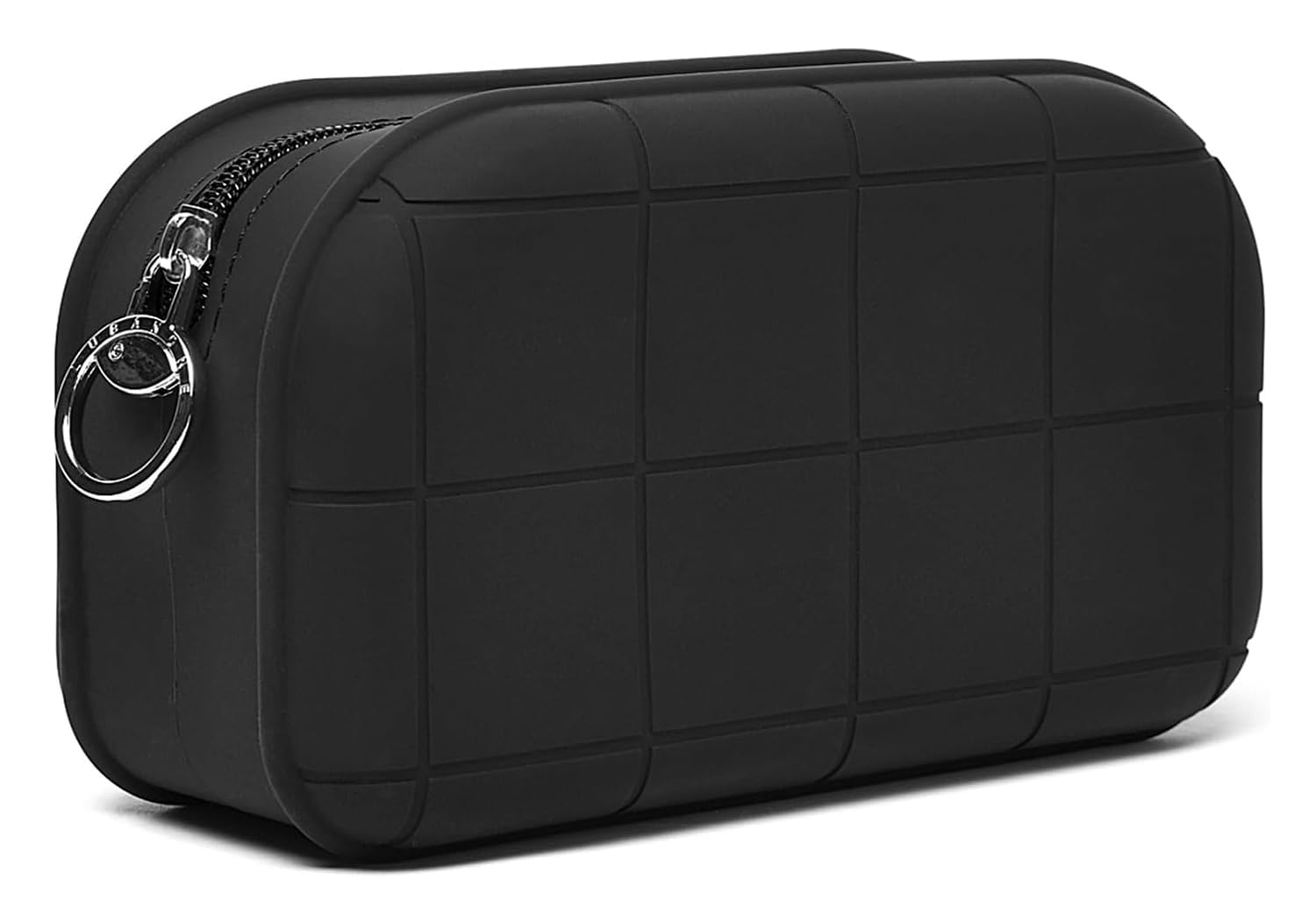INOVERA (LABEL) Makeup Organizer Pouch for Women, Girls - Silicone Travel Cosmetic Pouches - Cosmetics Make up Brushes Holder Bag (Black)