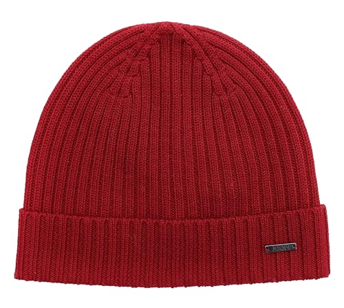 Bonnet tricoté Joop Francis en laine bordeaux, maille premium et confort unique