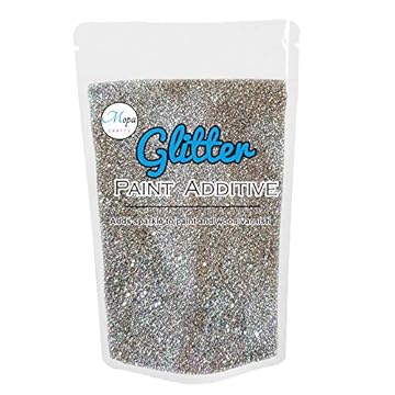 Mopa Crafts Holographic Silver Glitter Paint Crystal Additive 100g for Emulsion Paint - for use with Interior/Exterior Wall, Ceiling, Wood, Metal, Varnish, Dead Flat, Matt, Soft Sheen or Silk Paints