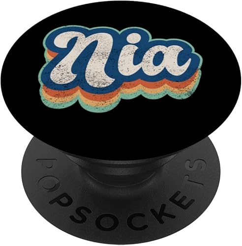 Nia First Name Girl Vintage Style 70s 80s Personalized PopSockets Standard PopGrip