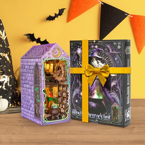 BenBen Book Nook Kit - DIY Miniature House Kit for Adults, Teens, Dollhouse Booknook Tiny House, Bookshelf Decor 3D Wooden Puzzle, Gifts for Family and Friends (Mystic Theurge's Hut) by BenBen - Image 8