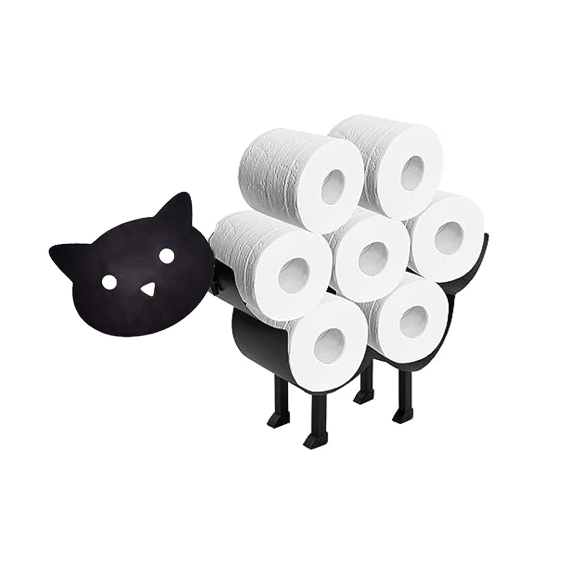 Fenteer Toilettenpapierhalter Schaf-Design – Aus Metall, Freistehend Oder Wandmontiert, Für 7 Rollen