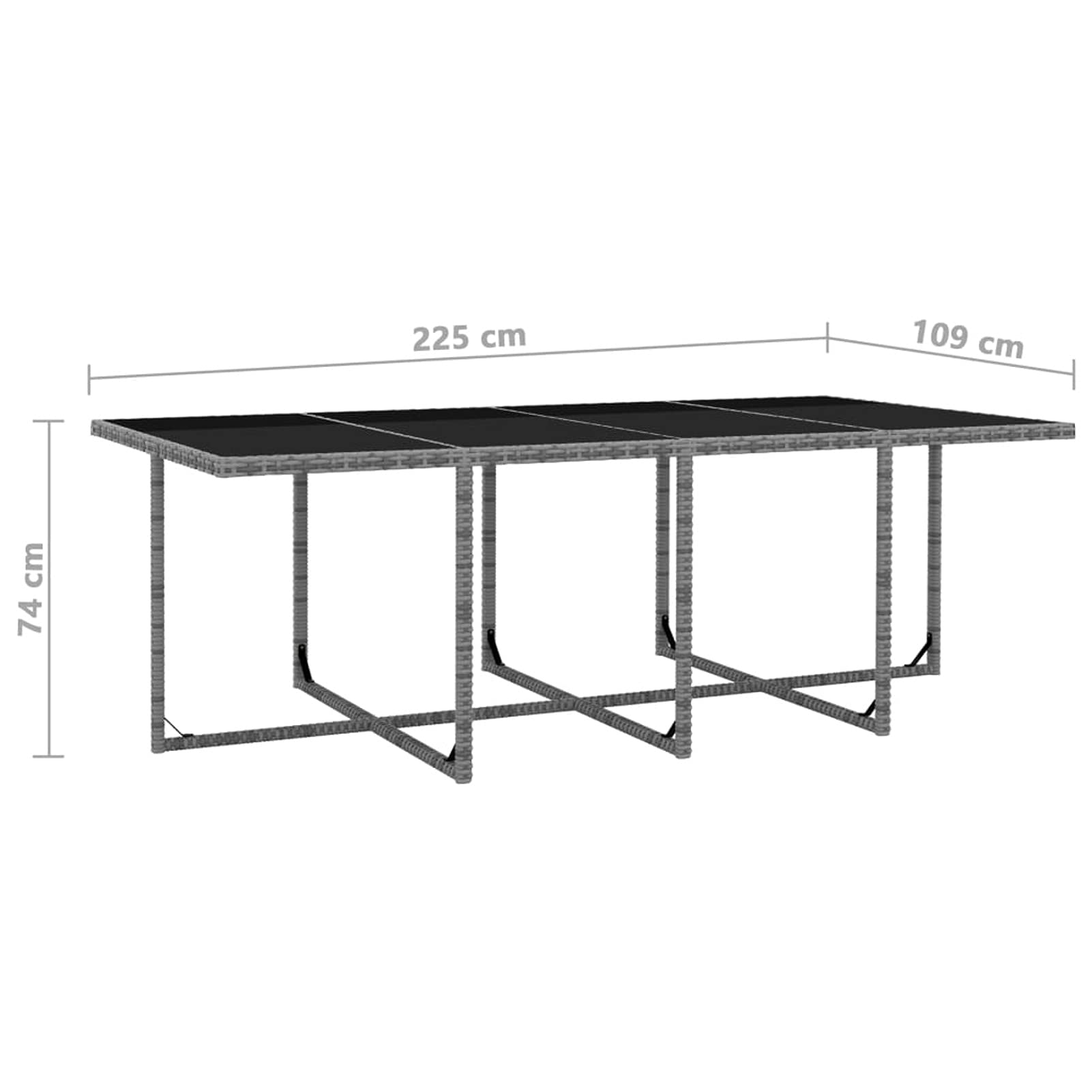 Homgoday Set Comedor de jardín 13 Piezas y Cojines ratán sintético Gris Conjunto de Comedor de Exterior Conjunto de Muebles de Jardín terraza Exterior Sillas y Mesa con Cojines incluidos