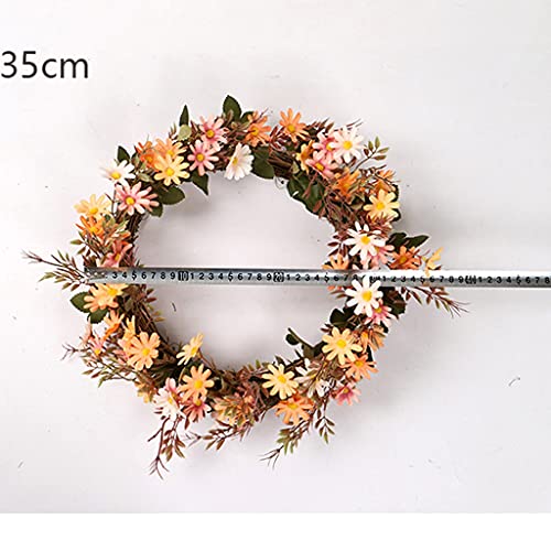 Wodmb Artificial Flower Hanging Rattan Wreath Wreath With Leaves Welcome Front Door Hanging Decoration Garlands Wedding Decoration Festival #TOP5