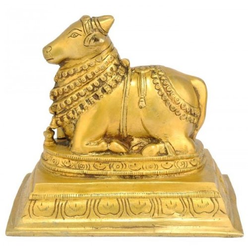 Royal KurtaDevyom Brass Nandi Statue 4118