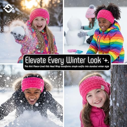 Image of Kids Headwrap Headband Ear Warmer - Candy Pink