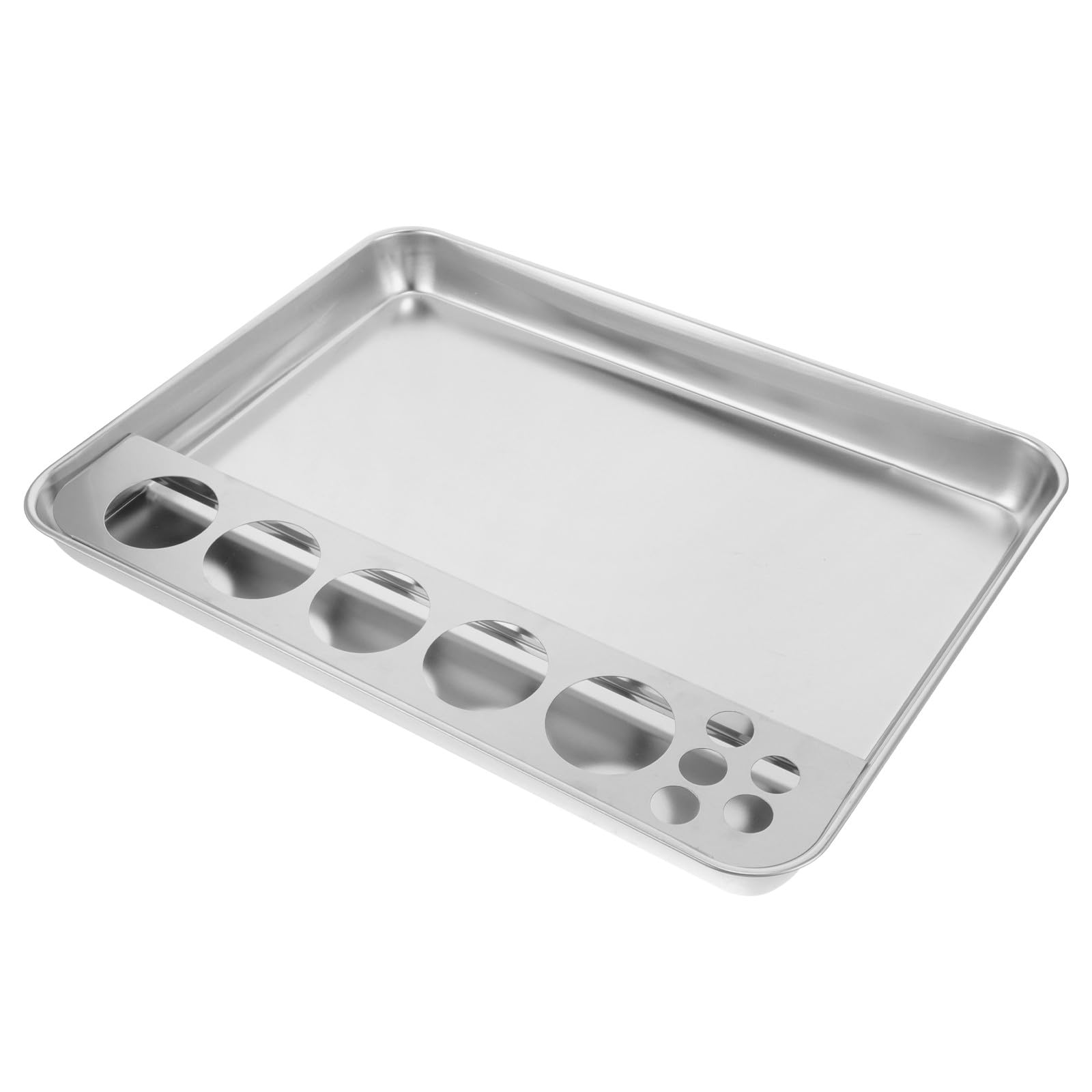 FRCOLOR Plateau D'injection en Acier Inoxydable Argenté, Plateau Rectangulaire Antidérapant pour Matériel Médical, pour Soins et Changement