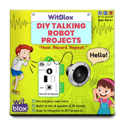 Image of WitBlox DIY Talking Robot Build Talking Based Projects STEM Robot Toys for Boys and Girls| DIY Audio Recording Kit with Mic & Speaker| Kids School Science Exhibition| Birthday Gift Age 8 9 10 11 12